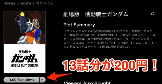やばい Itunes 劇場版 機動戦士ガンダム 機動戦士zガンダム が各0円でレンタルできる Appbank