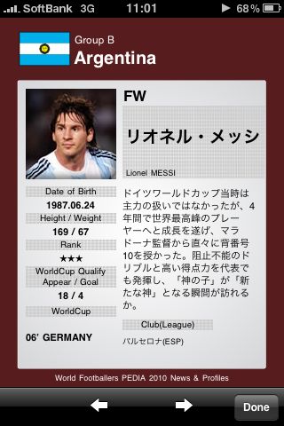 W鑑10 ワールドカップの選手名鑑アプリ サッカー好きは即ダウンロード 1346 Appbank