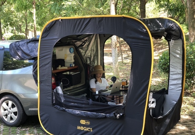 車中泊をもっと快適に 瞬時に広々空間を作れるテント Carsule Appbank