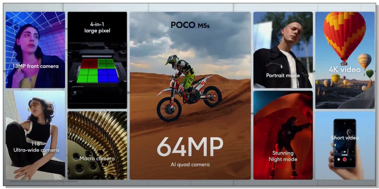 Android, スマホ, POCO M5s,  発表イベントのスライド